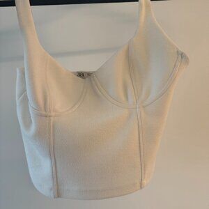 Zara White Bustier Top- S